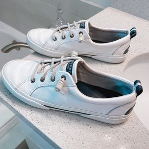 White leather Sperrys